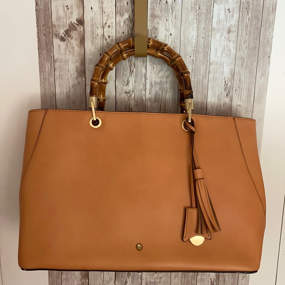 G.l.l.I leather amalfi tote with bamboo handles